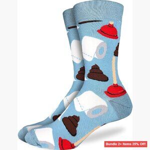 Cotton Blend Crew Socks for Men, Novelty Print, Casual Wear